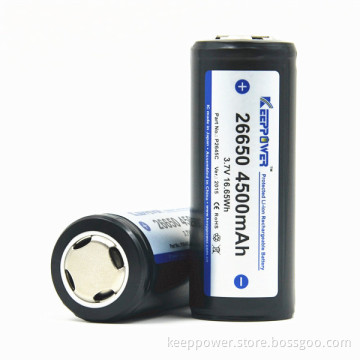 KeepPower 3.7v 4500mAh P2645C rechargeable battery 26650 li-ion batteries